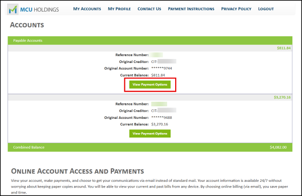 View Payment Options