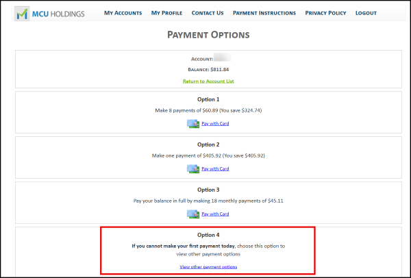 Choose a Payment Option